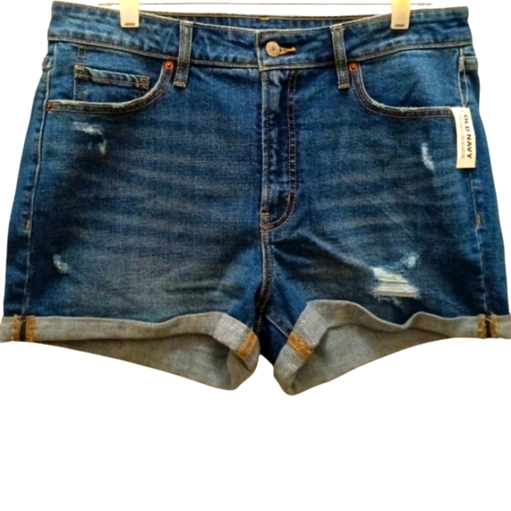 Old Navy Women's OG straight Hi Rise Secret Smooth Pocket Jean Shorts (14) NWT